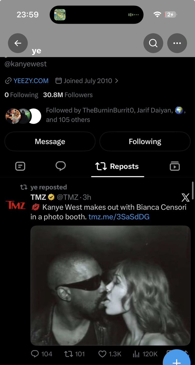 ojh____'s tweet photo. “Its Ye” 

“Stop Deadnaming him”

“You’re so disrespectful”

He literally reposts things where he is clearly called KANYE WEST 

HE DOES NOT CARE https://t.co/opXlnb1HFj