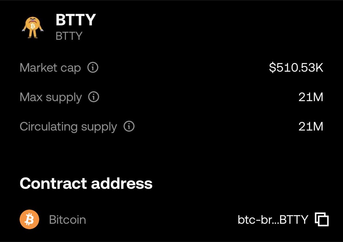 BTTYtoken's tweet photo. @suisamuii $BTTY is bitcoin:native 🟧 https://t.co/nnIL2hw9CD
