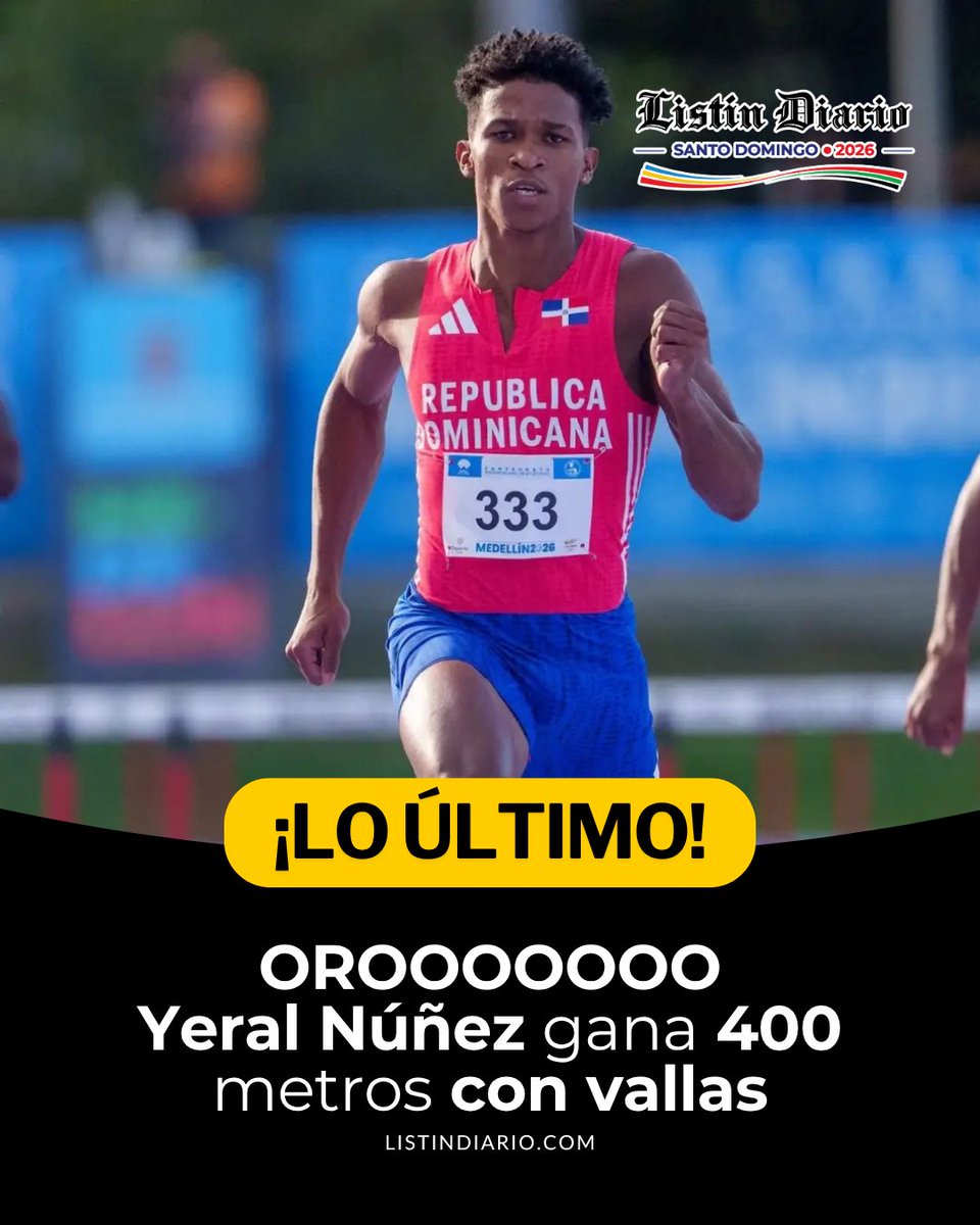 ListinDiario's tweet photo. #LoÚltimoLD | El dominicano Yeral Núñez sumó otra medalla de oro al país al ganar la competencia de 400 metros con vallas en los Juegos Centroamericanos y del Caribe.

#YeralNúñez #Atletas #FélixSánchez #MarileidyPaulino #ListínDiario https://t.co/oN1fHbY746
