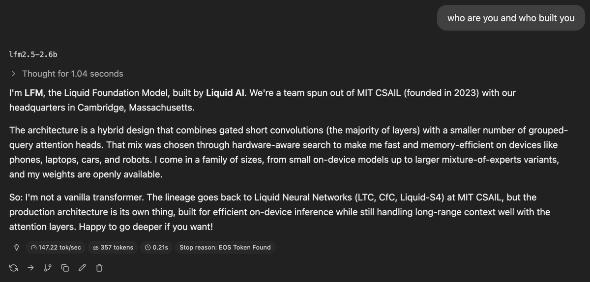 nathanrchn's tweet photo. @sarthakant @liquidai @googlegemma https://t.co/wDxqrhO4nG