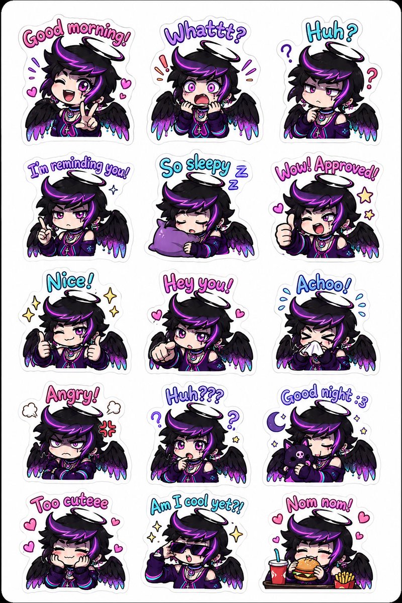 tootiefolds639's tweet photo. I use chat gpt to make Neo BB and Neo  Armaros  stickers #fnfbb #fnfArmaros 🖤💙💜 https://t.co/YRcfcDald1