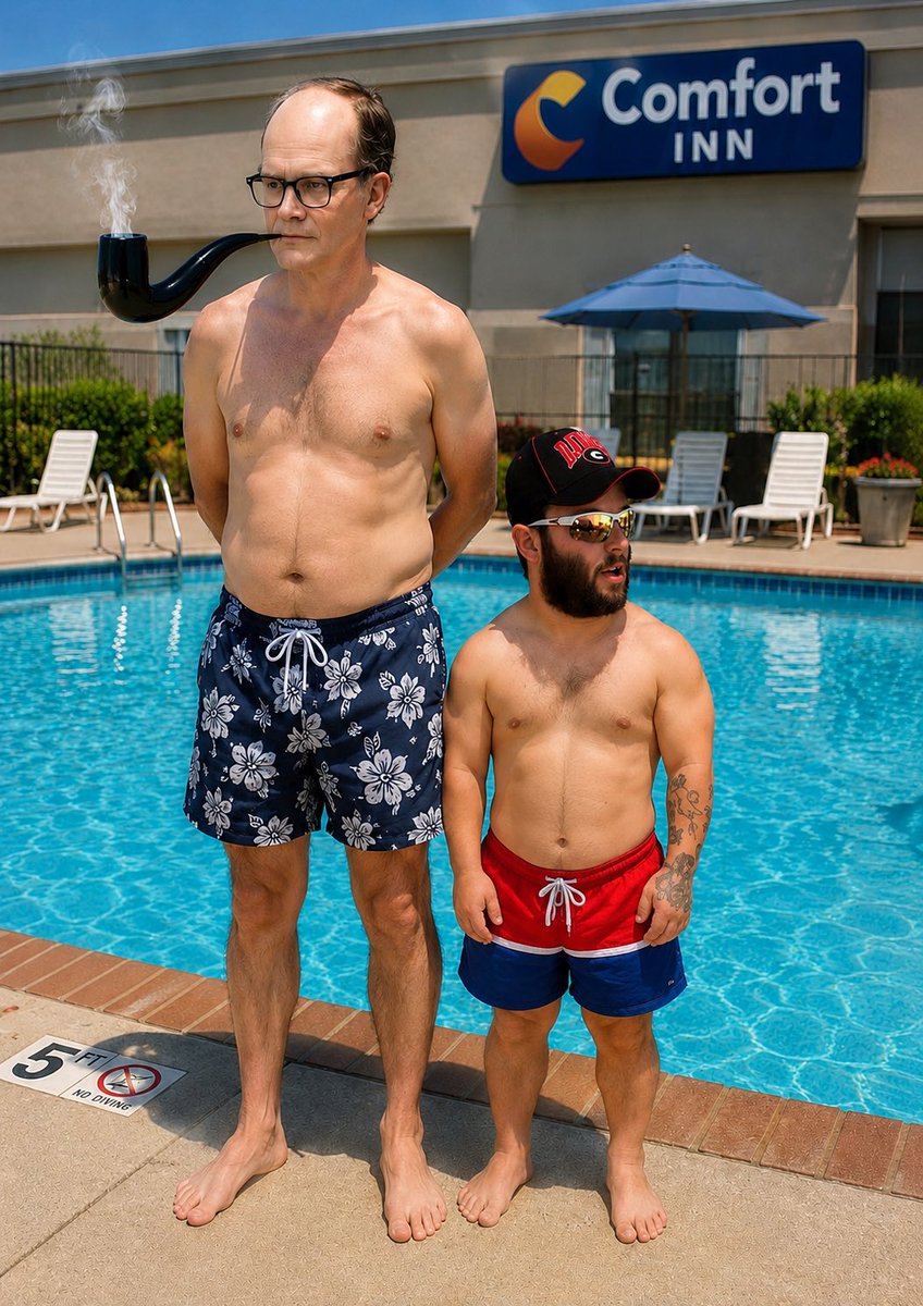 BurtMaclin_FBI's tweet photo. I was able to snap a picture of @iowahawkblog and Coach at the pool. https://t.co/HbvXBBCLSk