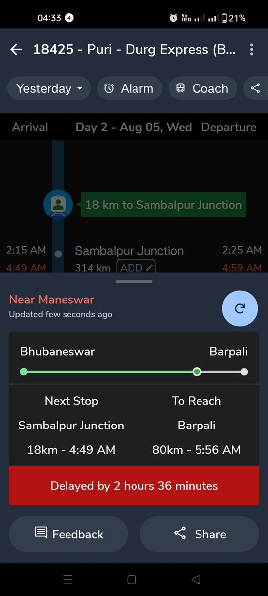 SKMINI2011's tweet photo. Delay 2.-3 hours daily of the PuriDurg 18425, in both up &amp; down,slow drive due to old engine, boggies, no display inside AC, no water supply, very bad cleaning. FYI. https://t.co/dsj5I0SlJy