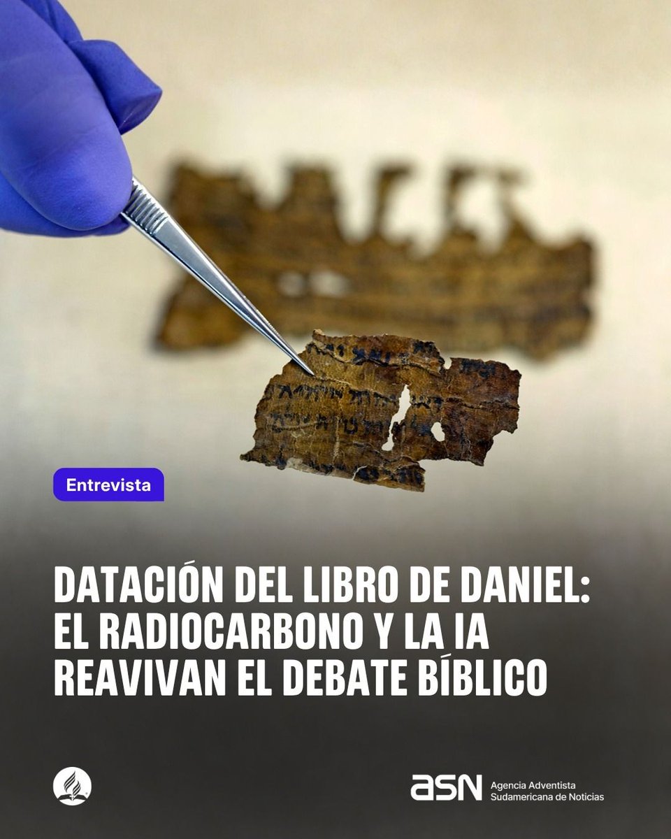 iasdsudamerica's tweet photo. ¡Nuevos descubrimientos sobre el libro de Daniel! 📜

Con el apoyo de la IA y la datación por radiocarbono, investigadores analizan evidencias que ayudan a comprender mejor el contexto histórico de este libro bíblico. 🔍

¡Descubra más aquí! ➡️ [https://t.co/OoFDPdgfib] https://t.co/z9FjChQIxW