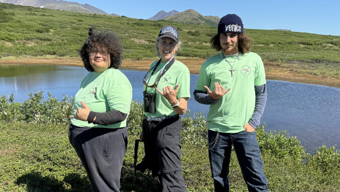 UHawaiiNews's tweet photo. Two @uhkapiolani students traveled to Nome, Alaska, on a Hawaiʻi Audubon Society scholarship to study migrating kōlea (Pacific golden plovers). They explored tundra breeding grounds, shared Native Hawaiian culture, and will now aid local bird counts ➡️ https://t.co/NJHNUeS1kb https://t.co/62A96ZMoYY