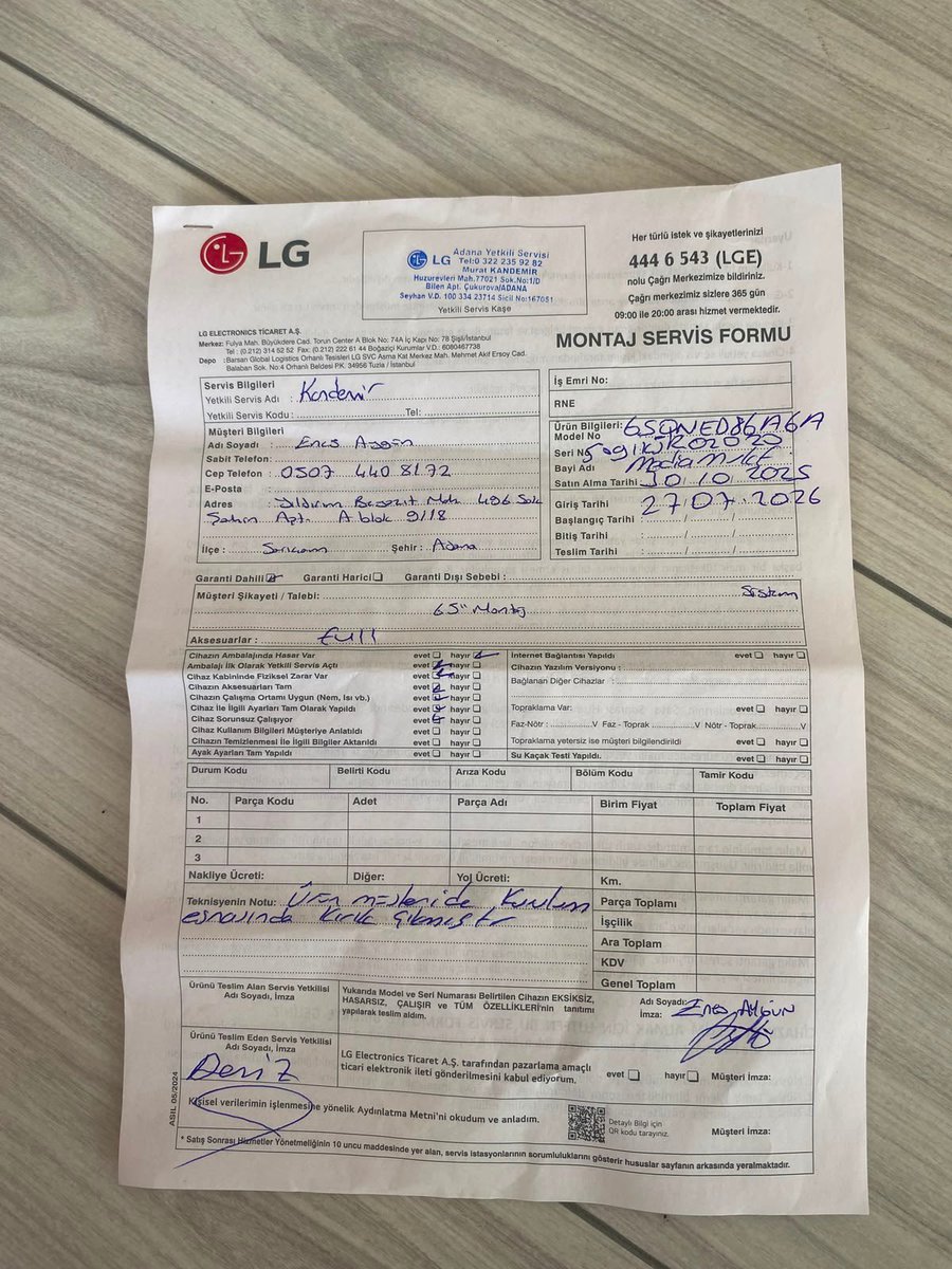 EAyygun's tweet photo. @LGTurkiye Ekim ayında çeyizim için LG QNED86A 65��� TV aldım. Düğünüme kadar kutusu hiç açılmadı. İlk açılışı yetkili servis yaptı ve ekranın kırık olduğu tespit edildi. Servis raporunda kutuda darbe/deformasyon olmadığı yazmasına rağmen LG değişim ve onarımı reddetti. #LG #TüketiciHakları https://t.co/hmHqp7xR4K