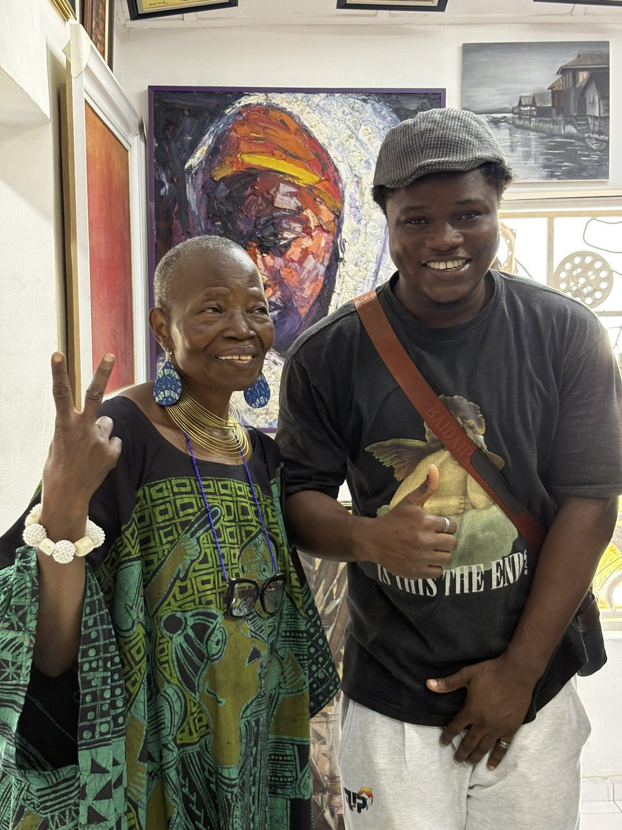 _Israel76's tweet photo. Nike Art Gallery isn't just one of the largest private art galleries in West Africa today I met the legend behind it. Mama Nike herself. Thousands of pieces of art, one incredible woman, one unforgettable day 🎨🇳🇬

#NikeArtGallery #MamaNike #NikeOkundaye #Lagos #LagosNigeria #Nig https://t.co/M98T2hhIG2
