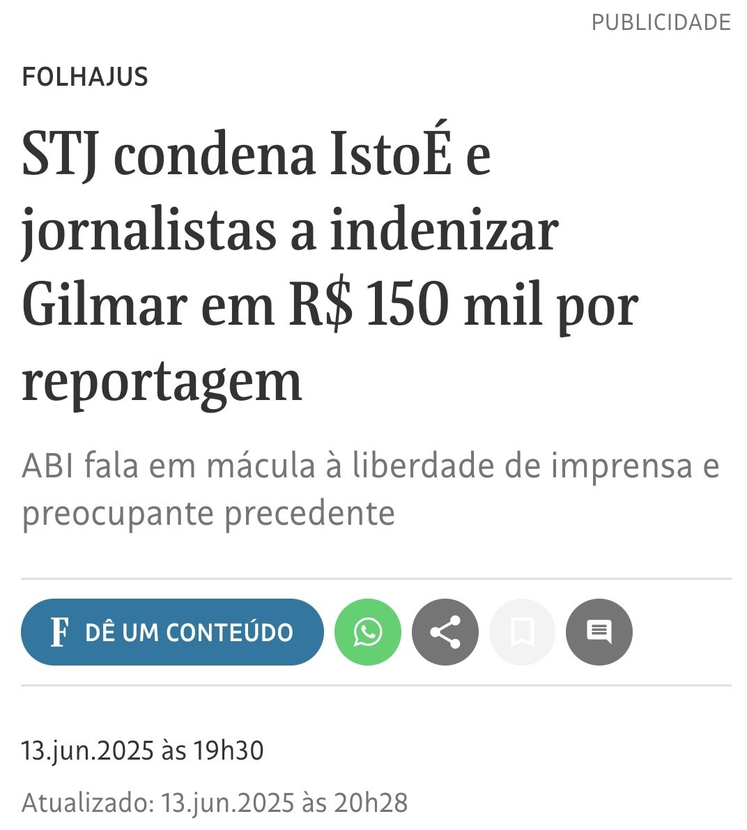 Zperzandi's tweet photo. ●Cidadão comum preso por SEIS ANOS por crime que não cometeu: 

>"Mero aborrecimento. Sem  indenização 🙅‍♂️ 🚫"

●2 reportagens (verdadeiras) sobre as malandragens do Gilmar:

 >150 MIL REAIS de indenização 💰

--------------

Você não odeia o Judiciário brasileiro o suficiente. https://t.co/xGyRBbtgaH