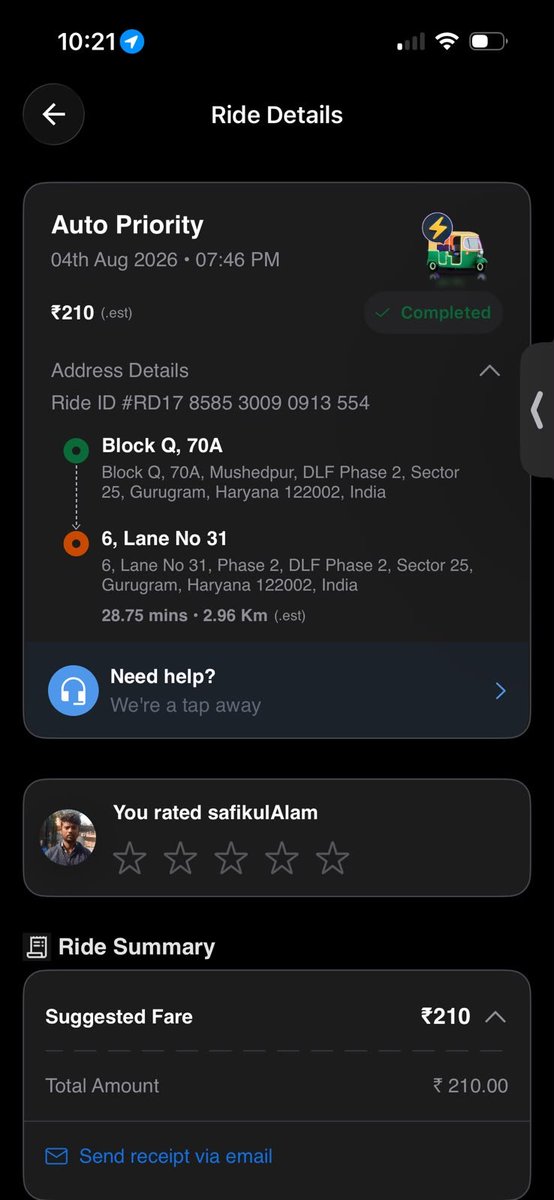 devsaini_12's tweet photo. Dear @rapidoapp_ , Booked a private Auto ride (₹210). Driver picked up 2 extra passengers mid-trip without my consent and charged them separately. Then still expected full fare. Is unauthorized ride-sharing allowed on Rapido? Ride ID RD17 8585 3009 0913 554 #Rapido #RapidoAuto https://t.co/m6kE1qAmnY