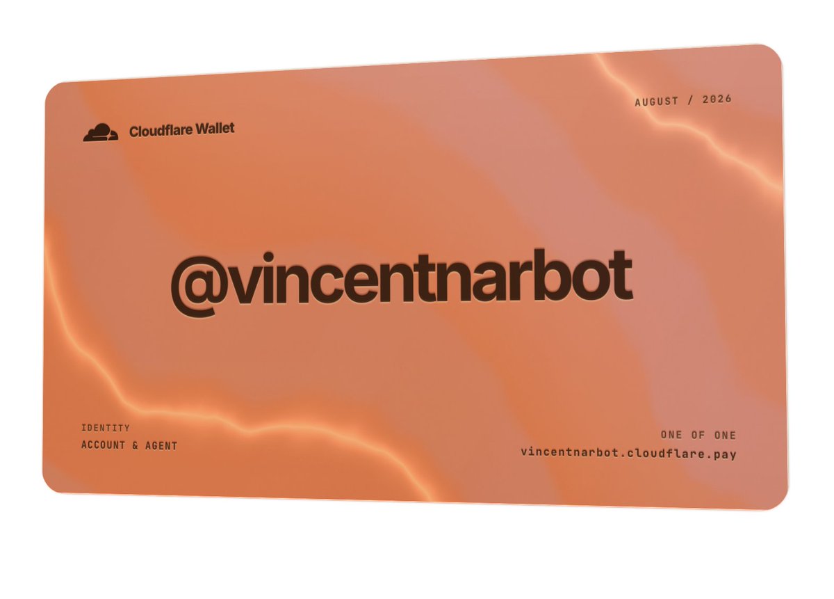 VincentNarbot's tweet photo. The Internet got a wallet for AI agents. Nice one, @Cloudflare https://t.co/rG3dSAZmeC