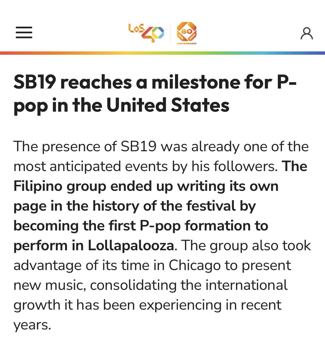 tickleforsb19's tweet photo. And SB19 is - once again - part of the list of Moments that have revolutionized Chicago.

Los40 is a major Spanish-language music radio station, est. 1966. https://t.co/Ja62B7Rybi