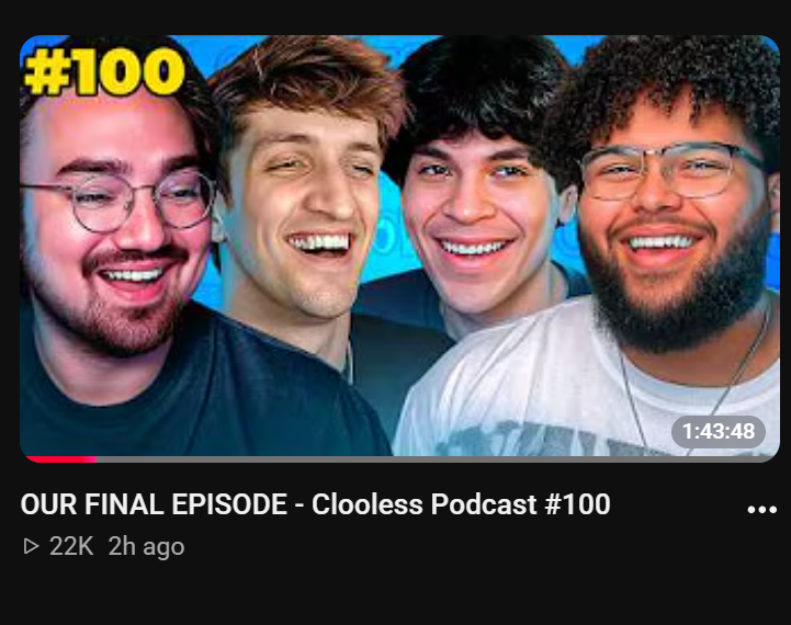 CloolessPodcast's tweet photo. The End https://t.co/KOLInFwoID