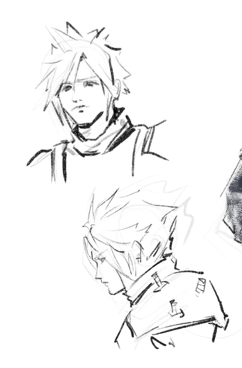 clover_floor's tweet photo. hey guys… my account @cloverfloor blew up and i can’t access it so i made a new one 😭😭😭
so anyway uhh cloud doodle again 
#cloudstrife #ff7 https://t.co/HMuFCZ0VSY