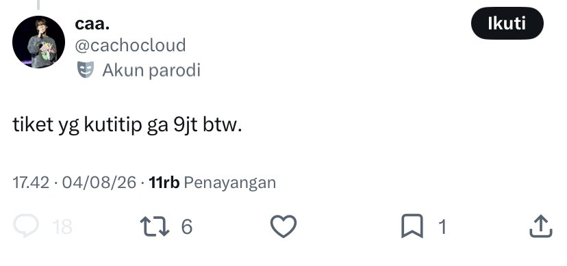 mrsyoongii17's tweet photo. Bukan fans ikutan war terus dititipin jual harga ovp buat modal ketemu idolnya yg mau konser diindo ya @cachocloud . Semoga gak laku ya tiketnya dan semoga dipersulit ketemu idolnya https://t.co/PAJljqeTp1