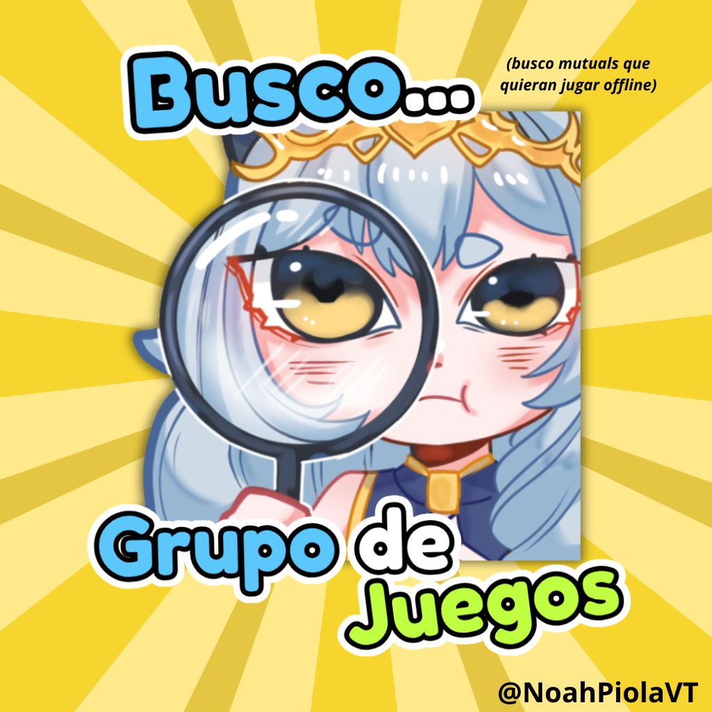 NoahPiolaVT's tweet photo. 🗣️BUSCO GRUPO DE JUEGOS OFFLINE

Les comento un poquito acerca de esto... ando armando un grupo entre amigos / conocidos / mutuals en donde vamos a estar jugando offline.

Básicamente tendremos un grupo en Discord, en donde cuando tengamos ganas basicamente, vamos a estar armando sesiones de jueguito así de chill uwu

¿A quién le interesa? El objetivo es amigar y pasarla bien 💗