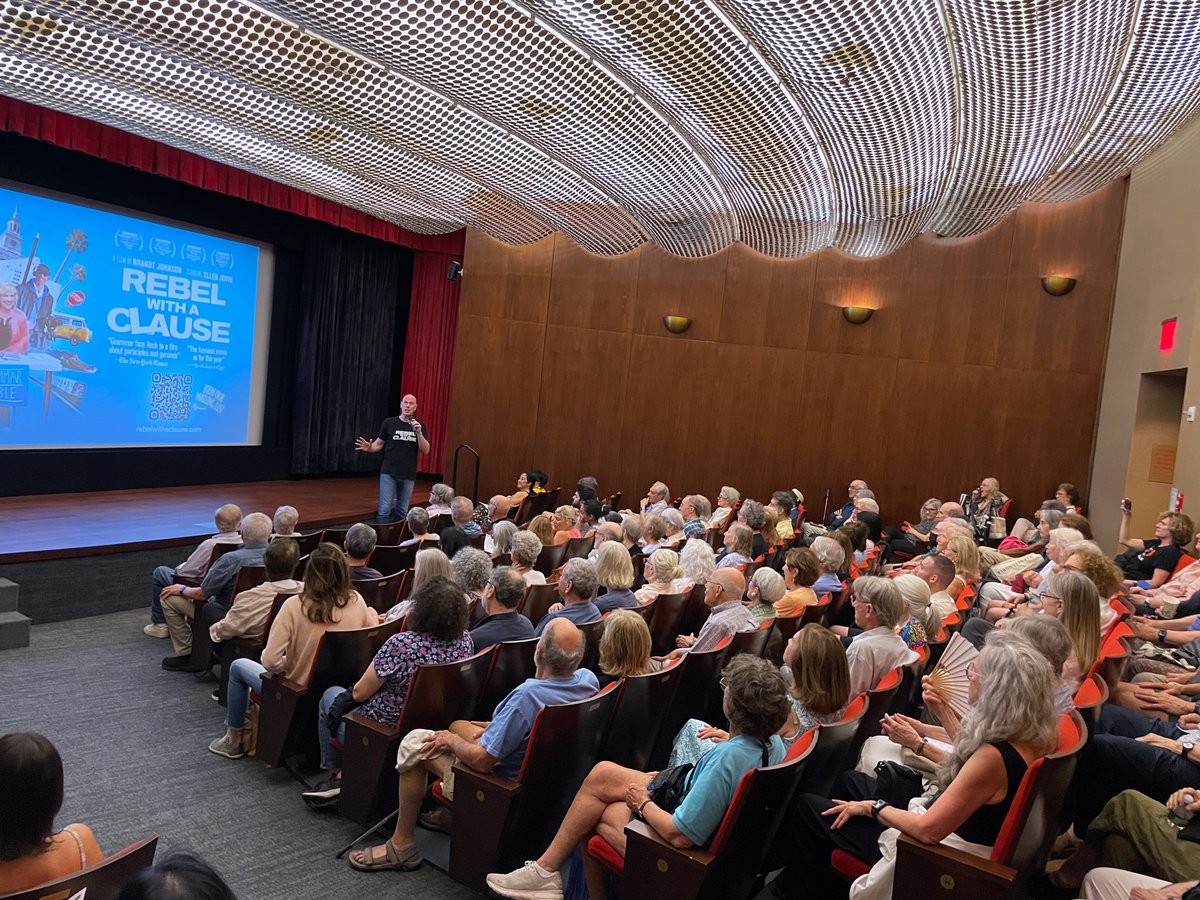 NewPlazaCinema's tweet photo. More than a year into its run, REBEL WITH A CLAUSE continues to draw enthusiastic crowds — including @NewPlazaCinema president Norma Levy at Saturday's show!

Our thanks to star Ellen Jovin, director Brandt Johnson and all who attended!

Watch this space for the next screening! https://t.co/uVQGA0hdoS