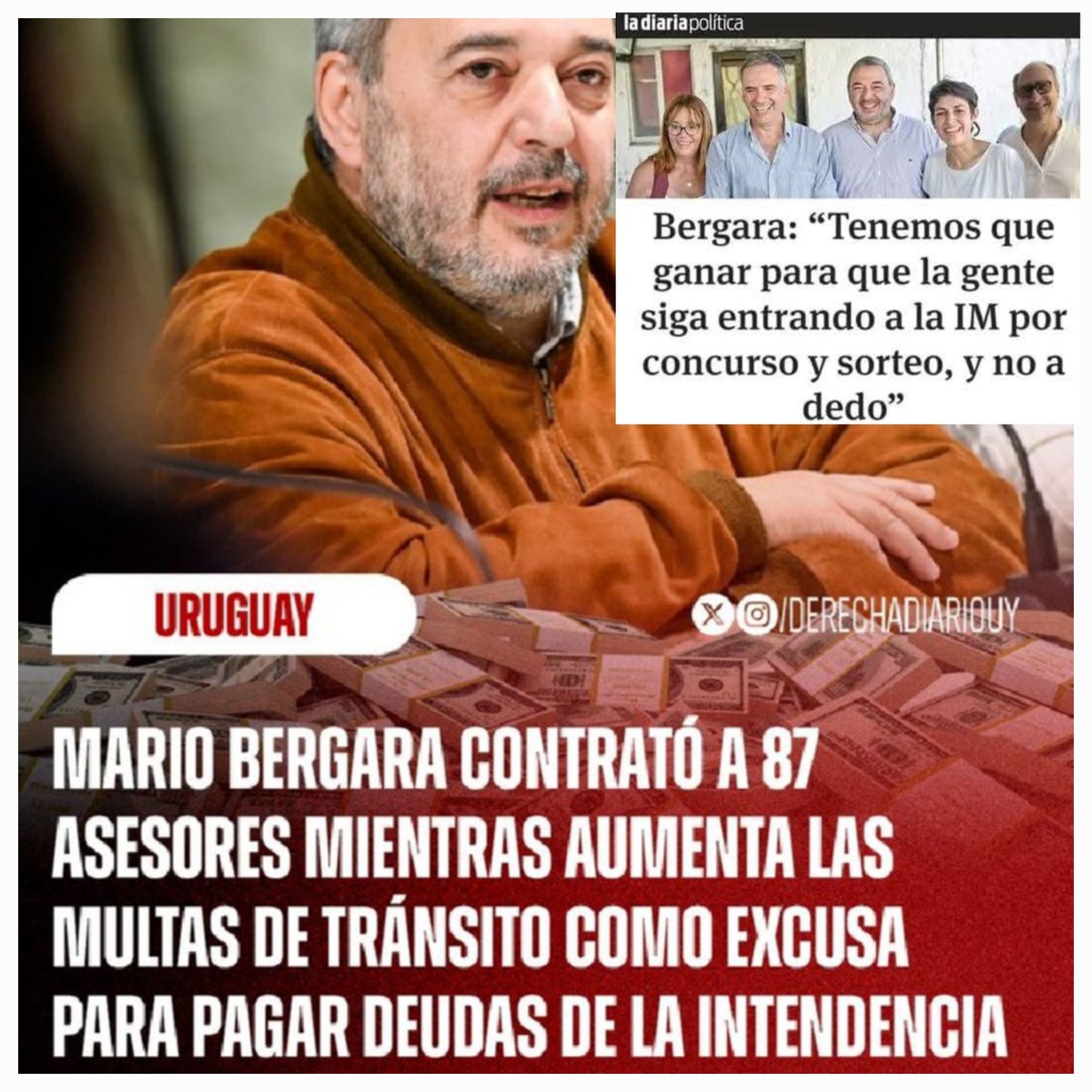 jfquartino54's tweet photo. ¡"EL"  CARPINCHO bergara le MINTIÓ a los URUGUAYOS. MEMORIA. Dijo:"TENEMOS QUE GANAR PARA que la  GENTE SIGA ENTRANDO a la INTENDENCIA por CONCURSO". ¡UN HIPÓCRITA  COMO TODOS los ZURDOS. Se RÍEN EN LA CARA de la GENTE PORQUE NO LES IMPORTA NADA!!! https://t.co/dQgtwlVDWs