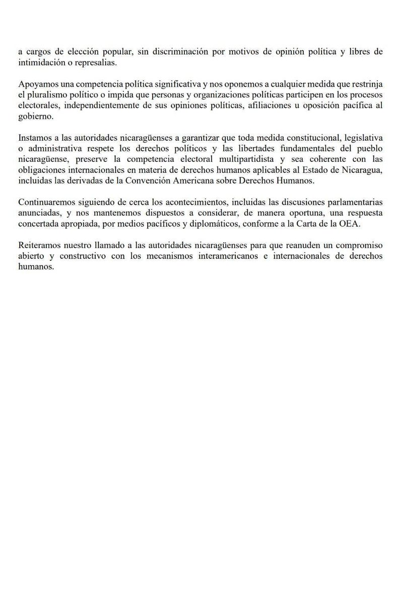 MLopezSanMartin's tweet photo. Brasil, Canadá, Colombia y 7 países más alzan la voz contra Daniel Ortega por anunciar que no habrá elecciones en Nicaragua

Mientras el mundo denuncia el retroceso democrático, Sheinbaum se niega a condenar al régimen

En la 4T son amigos de los dictadores https://t.co/L5cIrfFTFm