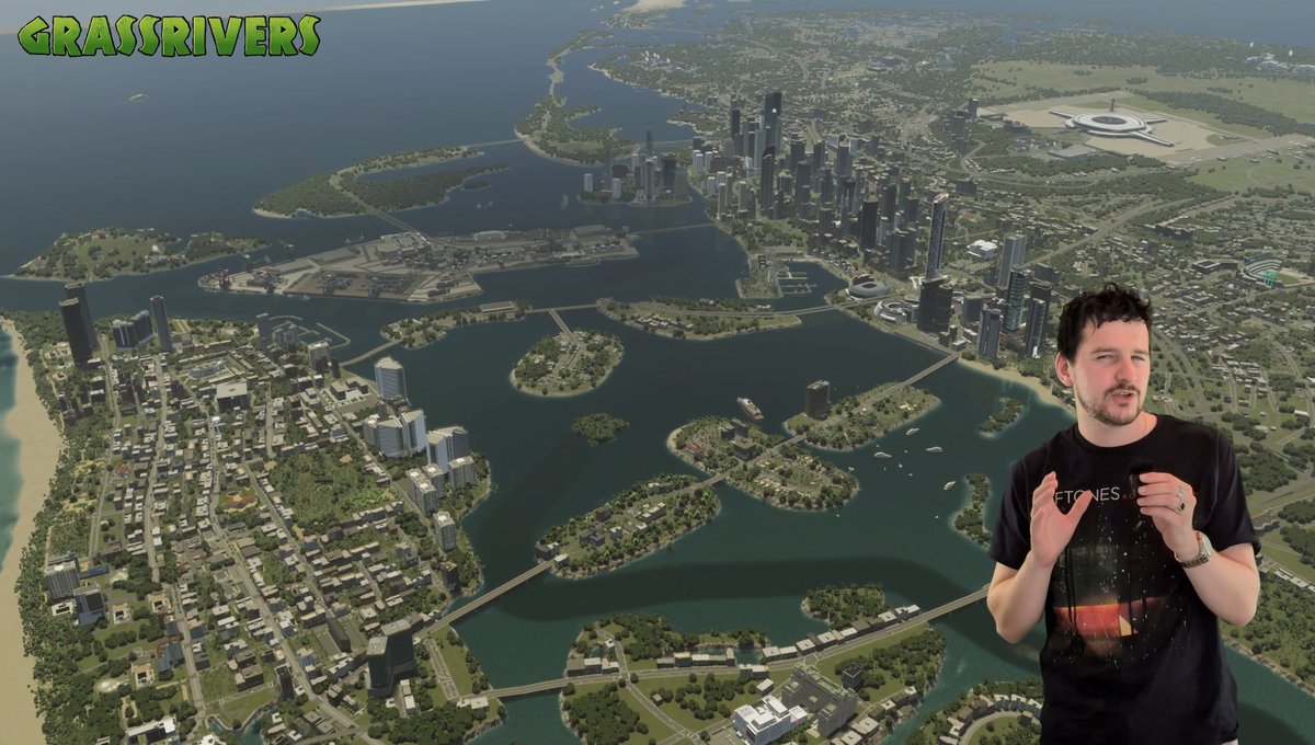 justxavierisunc's tweet photo. Someone made the GTAVI mapping project in City skylines and Vice City is fucking huge dude wtf https://t.co/hMx6gs9o94