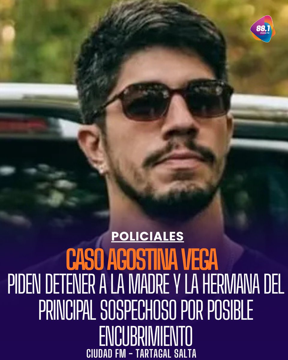 ciudadfm881's tweet photo. 🟣CASO AGOSTINA VEGA: PIDEN DETENER A LA MADRE Y LA HERMANA DEL PRINCIPAL SOSPECHOSO POR POSIBLE ENCUBRIMIENTO
Los abogados del padre de la adolescente asesinada en Córdoba solicitaron los arrestos ya que sospechan que "pudieron haber limpiado la escena del crimen". #FEIMICIDIO https://t.co/IpBjU00NcY