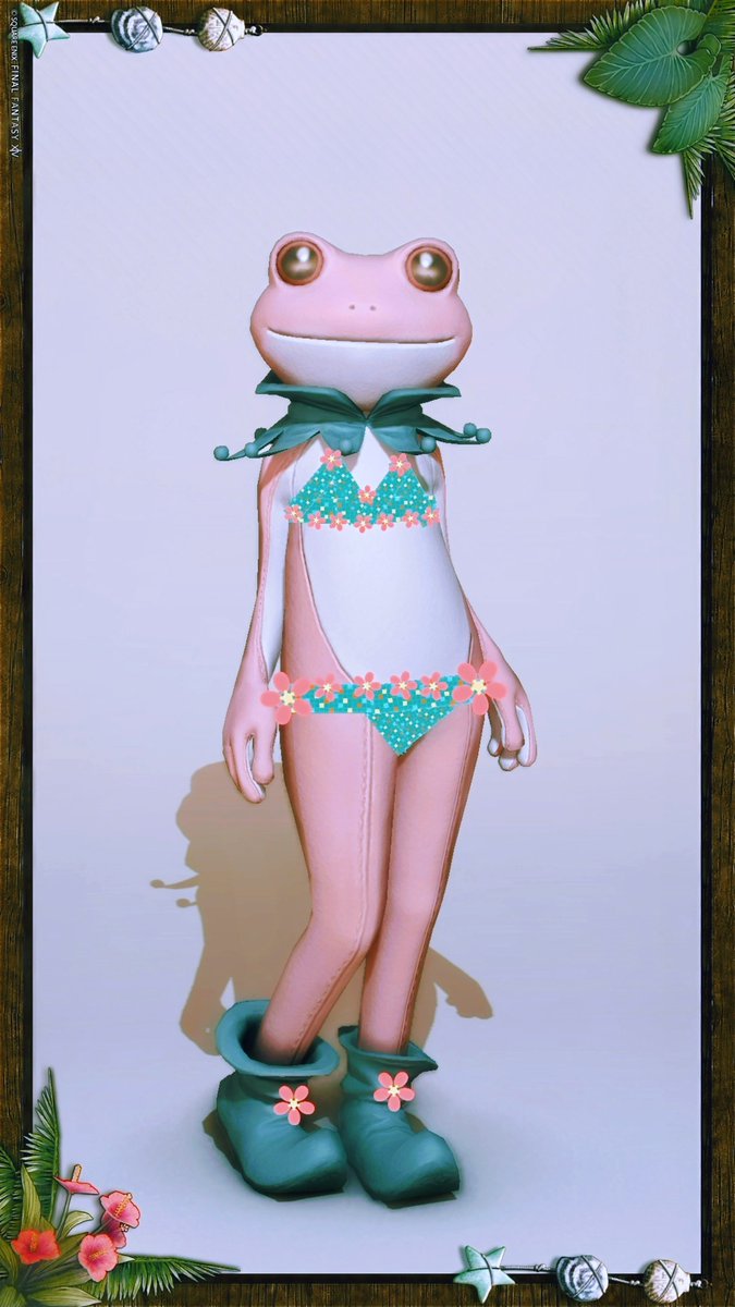 Noraemon_ff14's tweet photo. (見た人は無言で去年の8月云々タグは使わず)
去年の水着ケロﾁｬﾝ可愛いから見て🐸☆彡 https://t.co/8UHO1RAXD3