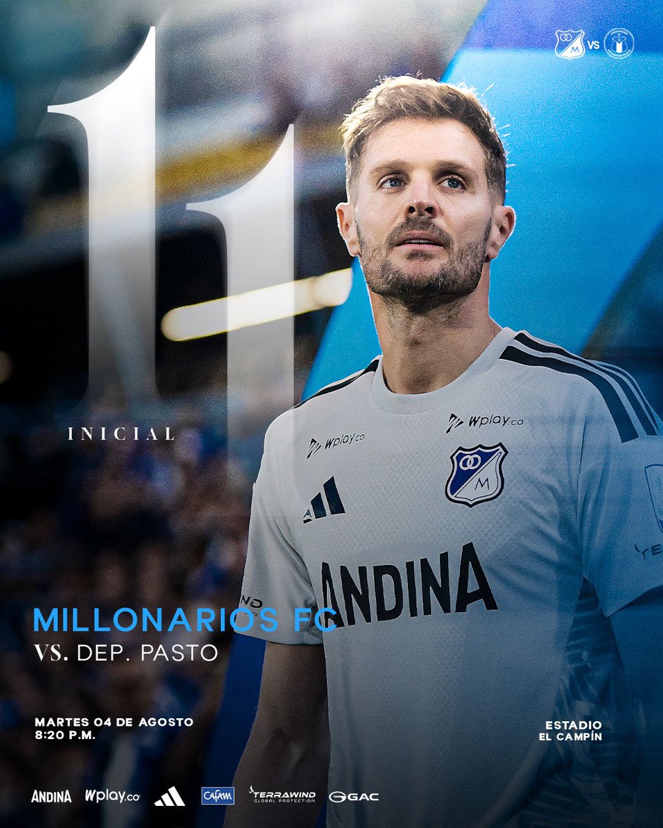 MillosFCoficial's tweet photo. ¡Cada vez que Millos va a la cancha! ¡MI CORAZÓN LATE MUCHO MAAAAÁS! 💙🔥
 
▶️ Este es nuestro XI Inicial para enfrentar al Deportivo Pasto.
 
𝐋𝐞𝐠𝐚𝐝𝐨, 𝐀𝐦𝐨𝐫 𝐲 𝐆𝐥𝐨𝐫𝐢𝐚 Ⓜ️ https://t.co/ElucvUirw1