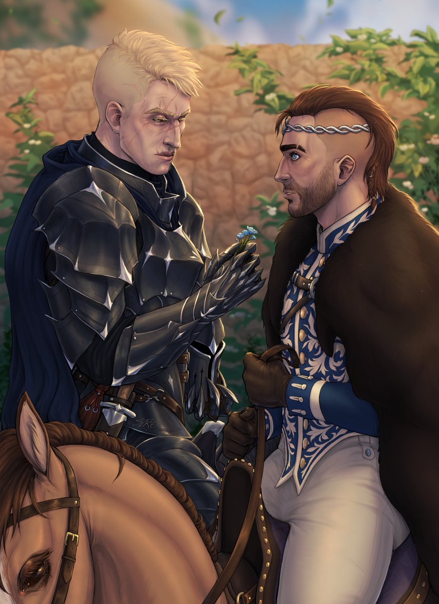 StreySteal's tweet photo. An old commission to which i cant find the name of who commissioned it sowy ;;

A knight and his prince✨💀🧼

#soapghost #ghoap https://t.co/6yE3ZeyTwV