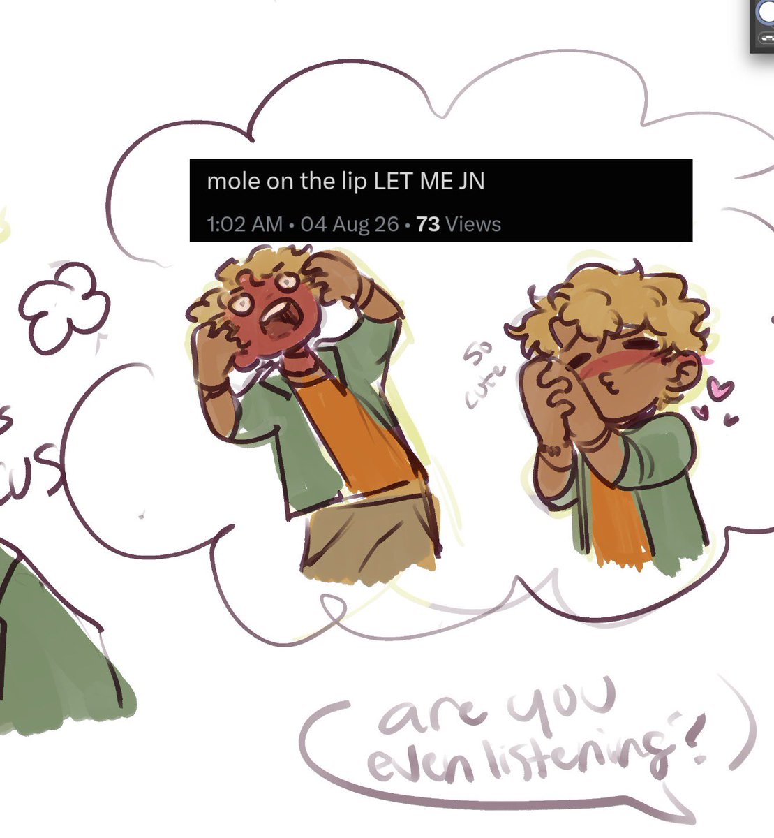 pecchbear's tweet photo. the nico di angelo lip mole saga https://t.co/tIEC0fR35v