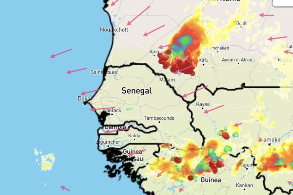 meteosenegal's tweet photo. Prévisions de 00h à 06h :  

Des orages et pluies d’intensités variables sont attendus sur les localités Est du territoire, notamment Podor, Matam, Ranérou, Bakel, Tambacounda et Kédougou. Ces activités peuvent s’étendre au centre du pays (Linguère, Koungheul et Kaffrine). https://t.co/IA0YL2Vs4v