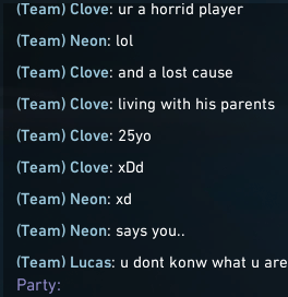 aErennash's tweet photo. @chichivlr  you are the most disrespectful person I've ever played a rankd game with, not only you are trolling and being toxic entire game since round1. you're willing to go far on being racist because you thought jett was 'French' honestly what a disgrace of a person you are. https://t.co/IXSml4CEPu