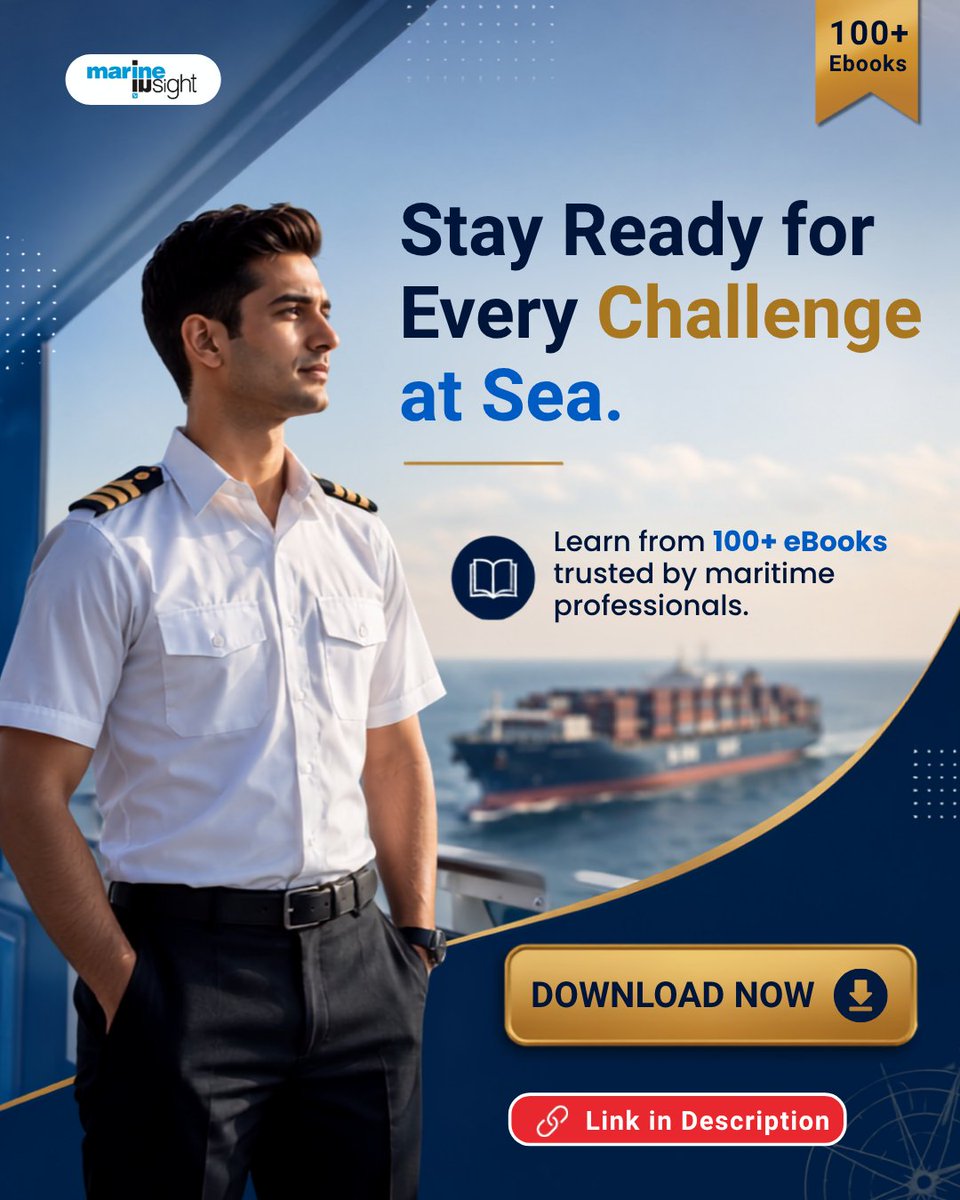 MarineInsight's tweet photo. Confidence at sea comes from knowledge and preparation. Access 100+ trusted eBooks designed to keep you ready for every challenge.
🔗 Get Here: https://t.co/d9Pa6NBKP5
#Seafarers #Nautical #ShipCaptain #MaritimeTraining #MarineInsight https://t.co/OU9S6mc0kY