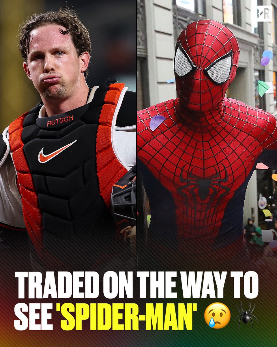 BleacherReport's tweet photo. Adley Rutschman was reportedly on the way to see 'Spider-Man: Brand New Day' with his Orioles teammates when he found out he was traded to the Red Sox 😕

Rutschman and his former teammates did not end up seeing the movie 😔

(via @jcalvinmeyer) https://t.co/Ib4Jqf8eH9