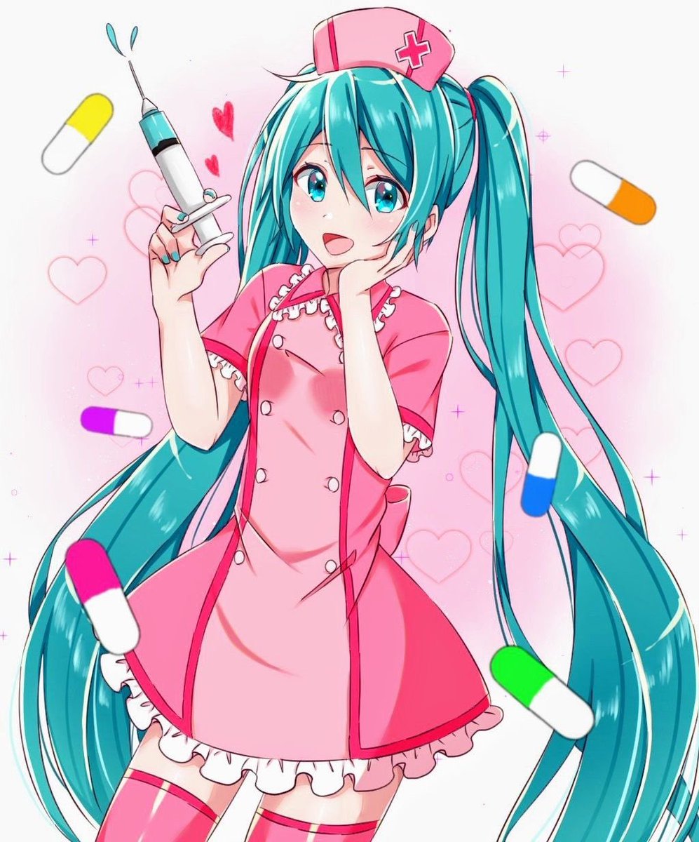 riuyka's tweet photo. すごく可愛いアートですね！💉💘❣️ #hatsunemiku #nursemiku #vocaloid https://t.co/q3vQ4BLtwp