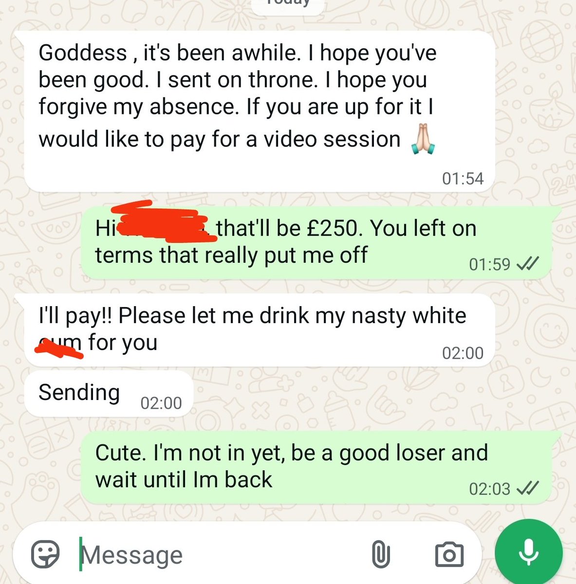 PamperKayxo's tweet photo. Good news is I'm drinking barcelo and cola and I'm at a £250 head start to the day. Bad news is he has to now wait and hope I don't "accidentally" fall asleep 🙃 🥳 https://t.co/u1wL59ouRf