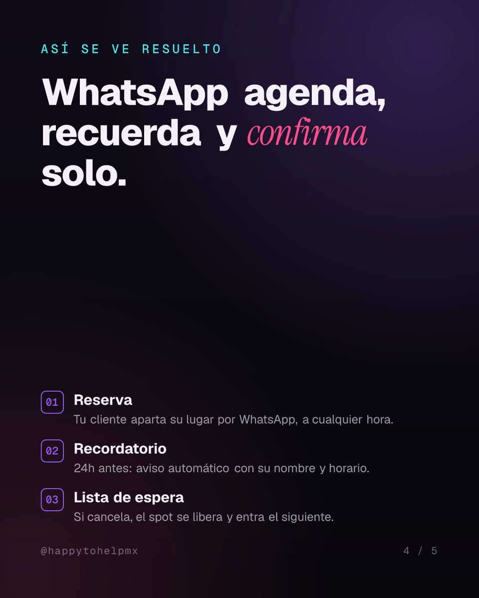 HappyToHelpMx's tweet photo. Tu clase de las 7am: 12 lugares. 3 vacíos.

No porque no quieran ir — porque nadie les avisó que tenían clase hoy.

Un recordatorio de WhatsApp 24h antes llena esos lugares.

¿Lo vemos en tu studio? Link en bio.

#gimnasios #studios https://t.co/ONtaB5nkYi