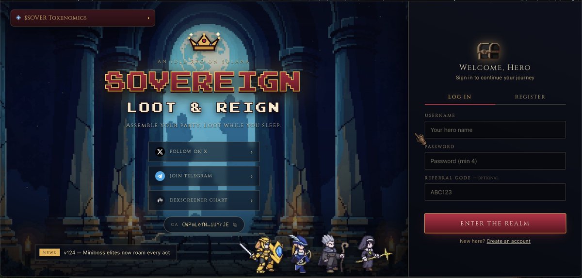 playsovereign's tweet photo. Since so many players in my DMs stated that they can't play the game because they don't have money and that they want to play, I am disabling the token hold requirement to enter the game just for a short time. The game is open to everyone right now, you can log in and play. https://t.co/8VZafvKVNZ