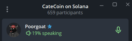 MoEthWhale's tweet photo. https://t.co/MzVtYXuazJ

650 listeners in the Catecoin Telegram community space.

@PoorGoat_ is cooking.

The most hated rally since dogecoin starts from today.

$CATE to billions. https://t.co/Ls0XukWGZm