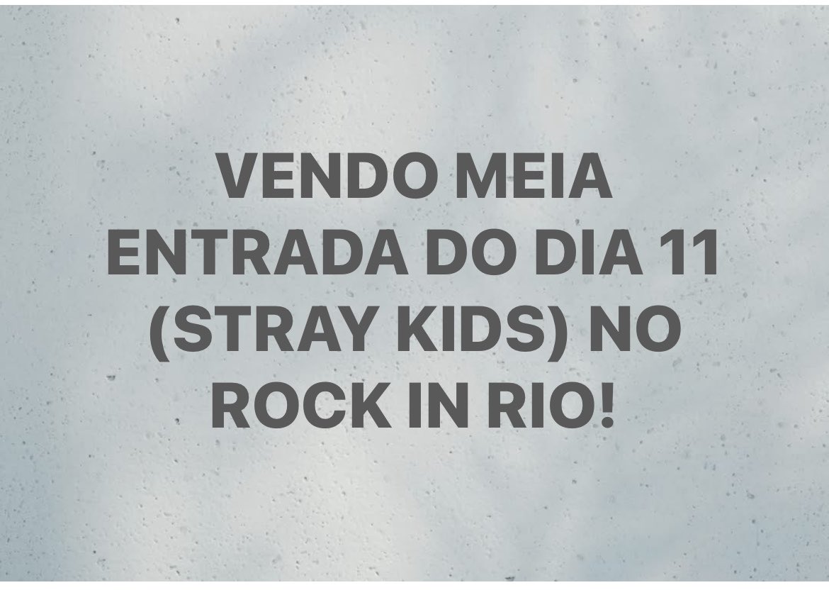 jacksonGasparr's tweet photo. Tenho meia entrada para o Stray kids no dia 11 de setembro no rock in rio! 
#straykids #Rockinrio https://t.co/f9znjAGAz1