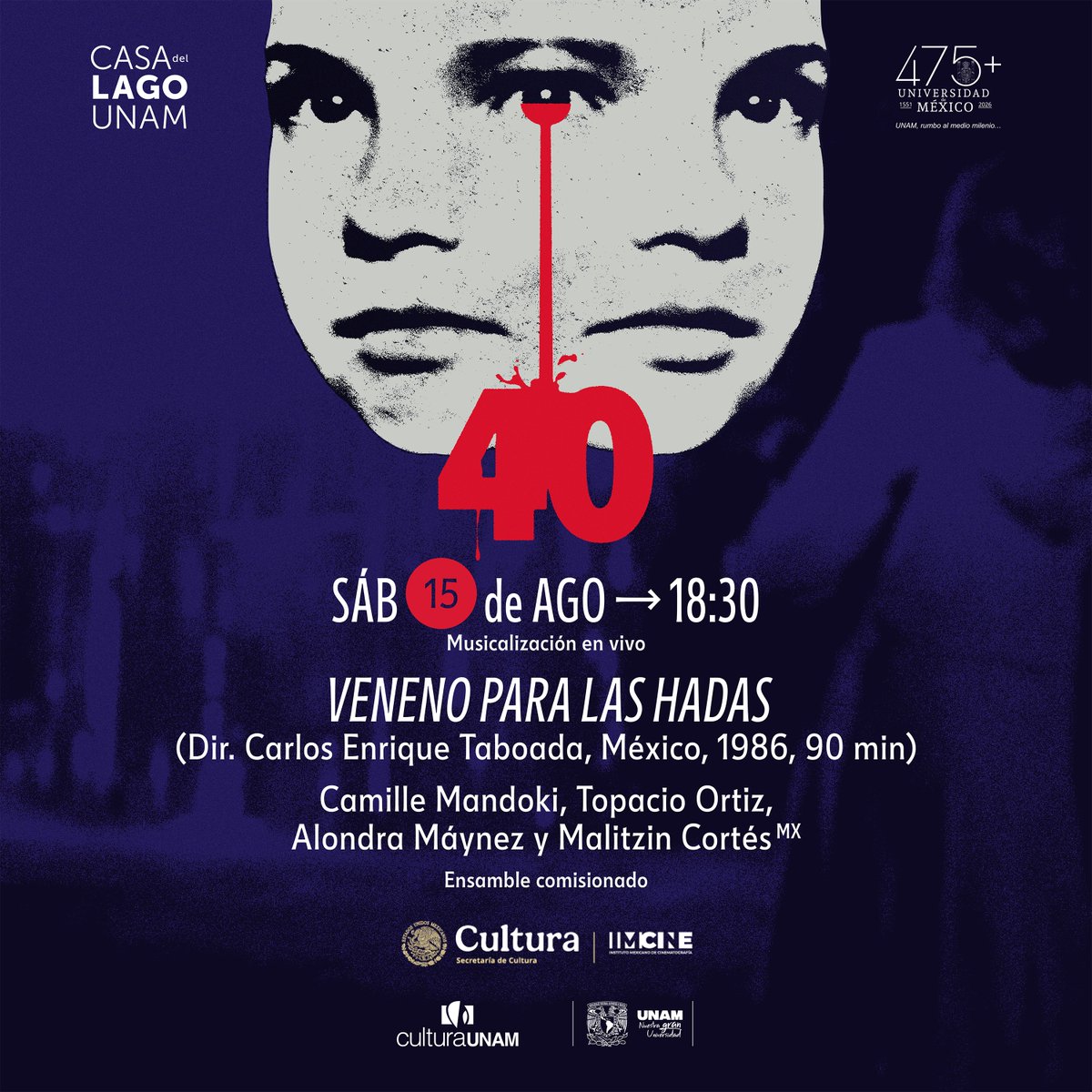 CasadelLago's tweet photo. En el marco del Día Nacional del Cine Mexicano, celebra en Casa del Lago UNAM los 40 años de Veneno para las hadas, la obra maestra de Carlos Enrique Taboada, en una función única con musicalización en vivo. https://t.co/5qSRBO0ZOM