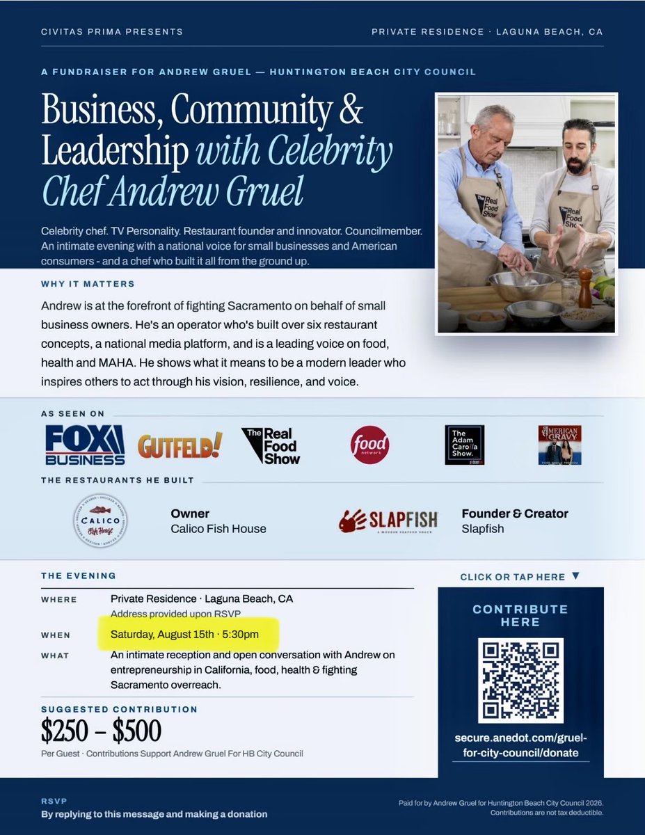 ChefGruel's tweet photo. For my south county OC friends, I’d love your support! This will be a fun event https://t.co/wX1R9B9Zl8