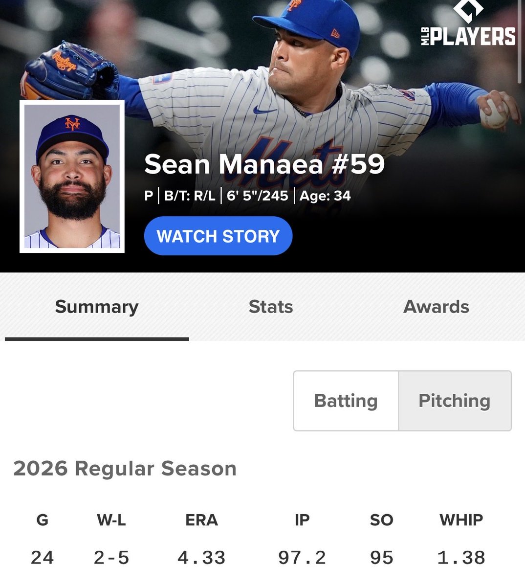 metsventpage's tweet photo. 3.63 ERA in his past 15 appearances Sean Manaea has quietly been back? https://t.co/CNopVjdbgO
