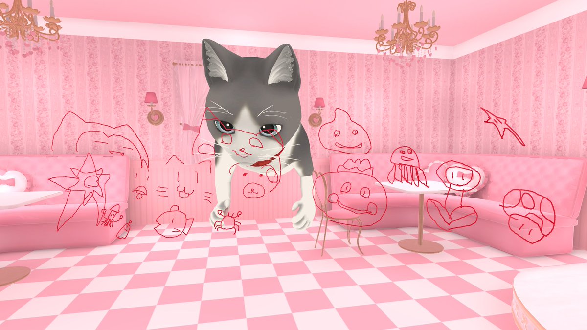 morfelis's tweet photo. #モルフェリス
 #VRChat
今日は初のカフェ営業なのに店主不在というw
うちのキャストが頑張ってくれてます!
まだまだ営業中なので興味ある方は是非おいでくださいませ! https://t.co/HPoCuAO3YG