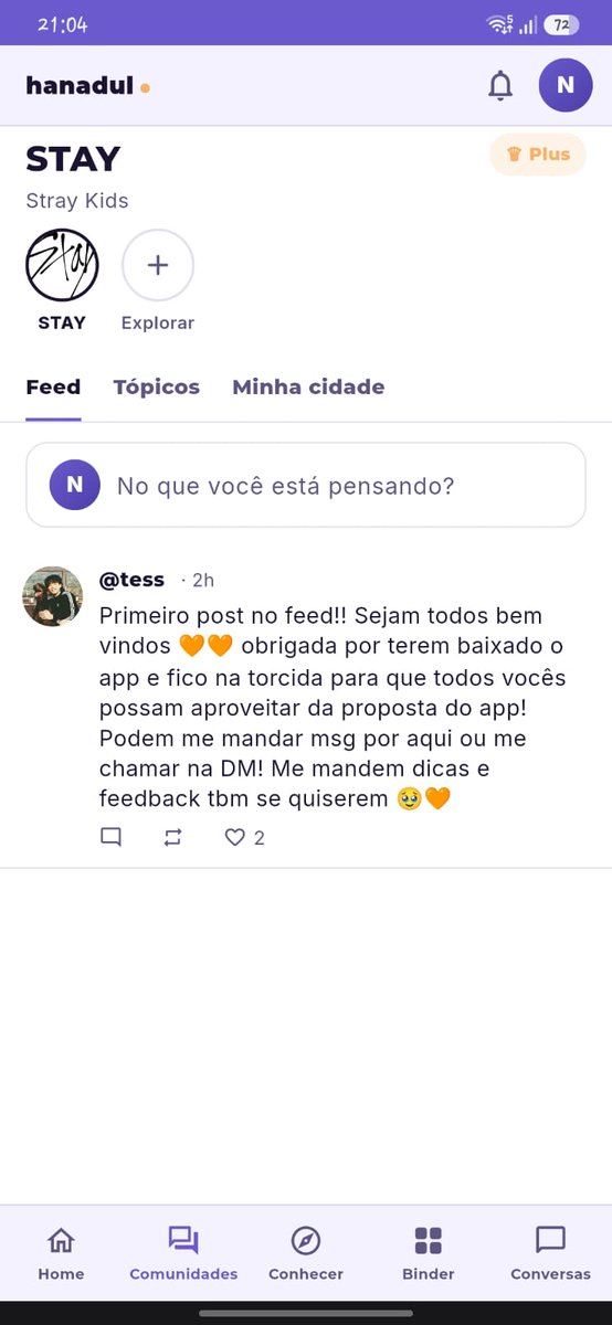 hanadulapp's tweet photo. @Stray_Kids Tenha a comunidade exclusiva do seu fandom, com feed proprio, tópicos fixo sobre o show e outros tópicos que podem ser criados! Crie encontros na aba da sua cidade, filtre o que tem de legal nos encontros de outras cidades (bom pra quem tá viajando) https://t.co/KuRkClC2kX