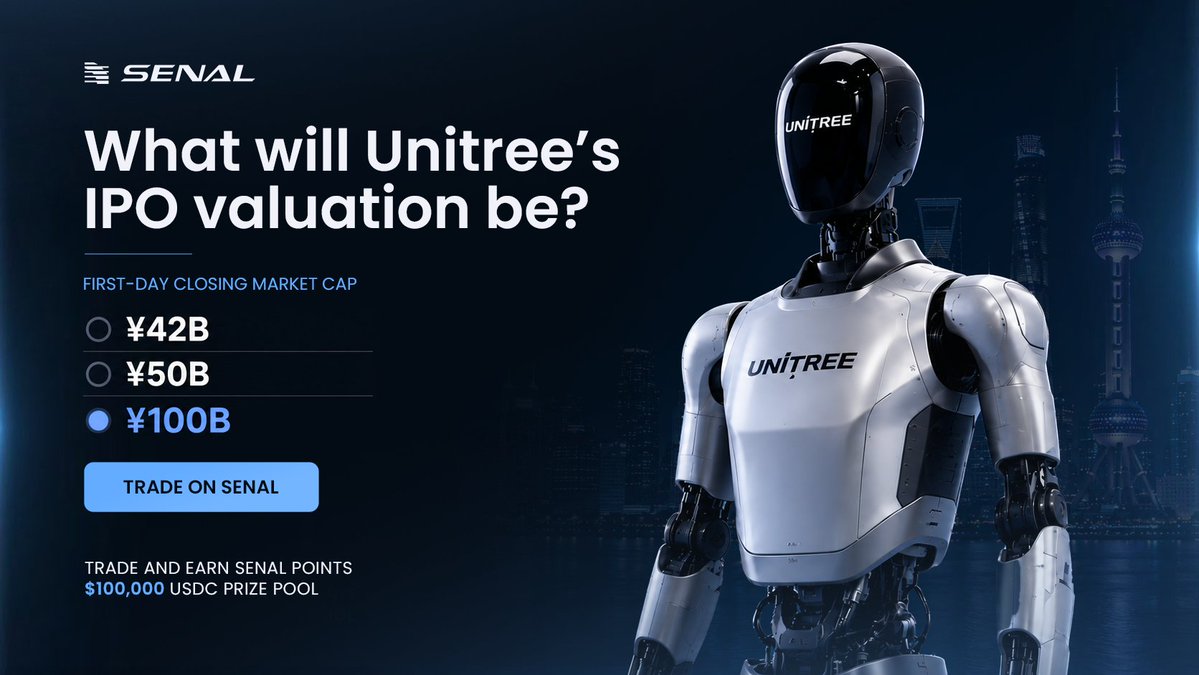 senalcommunity's tweet photo. Unitree Robotics is heading toward one of China’s most closely watched tech IPOs.

The market is now pricing one question:
What will Unitree’s market cap be at the end of its first trading day?

¥42B? ¥50B? Or above ¥100B? https://t.co/Qg3pRU8mcJ