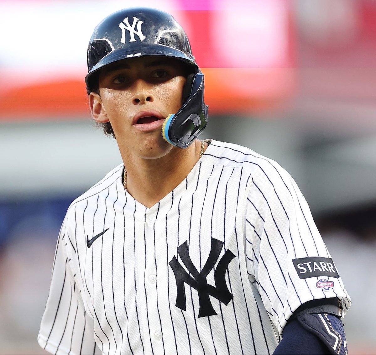 eyyankees's tweet photo. Last three homegrown Yankees to homer in their MLB debut:

George Lombard Jr (2026)
Jasson Dominguez (2023)
Aaron Judge (2016)

What a special moment for the Yankees top prospect! https://t.co/Sq9rLCUnK8