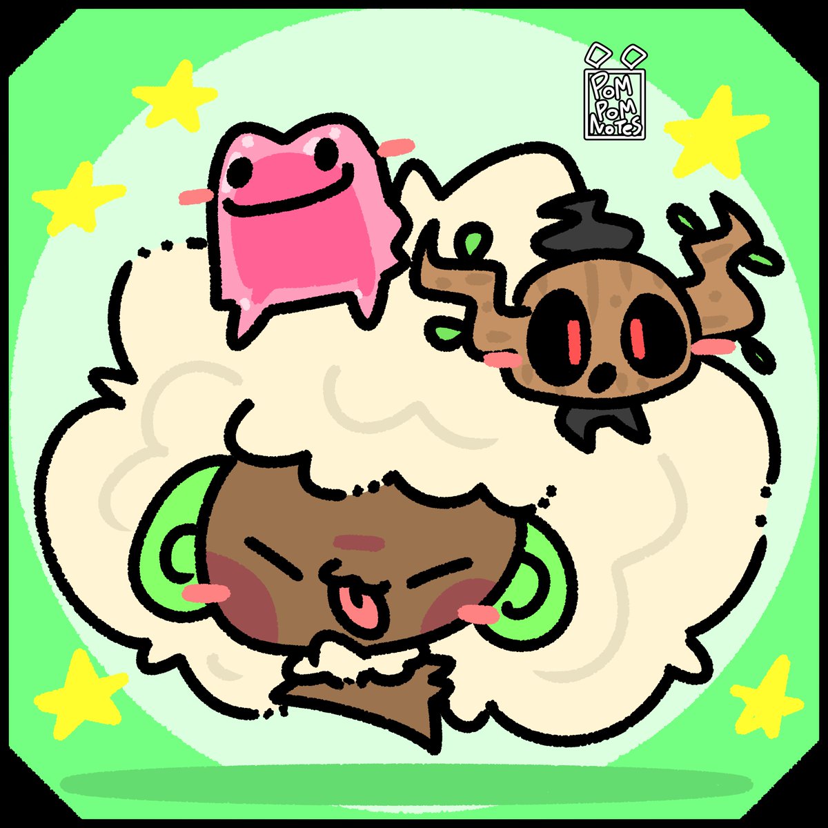 PompomNotes's tweet photo. Carrying some friends in my cotton fluff! 😆💕 

#pokemon #fanart https://t.co/gcvXtN8eSA