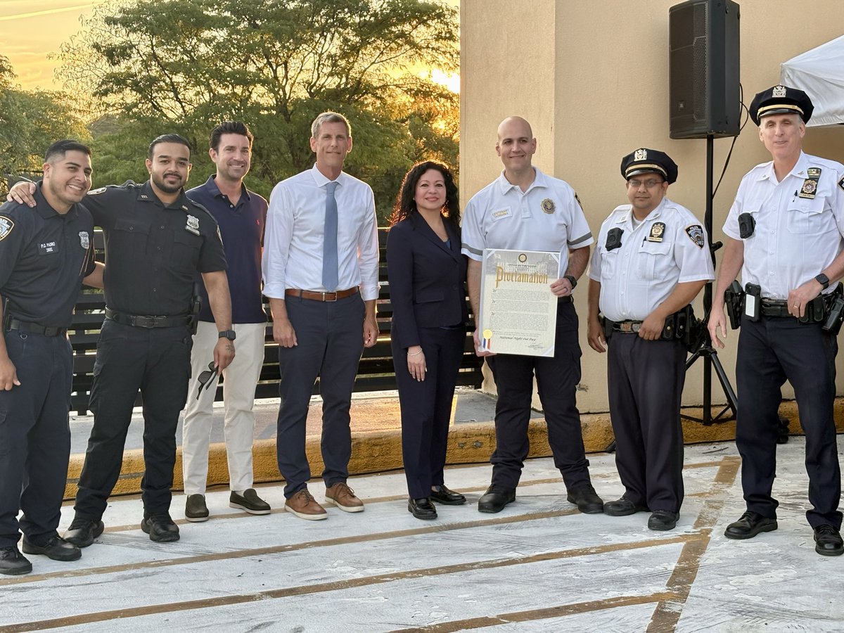 NYCHRO's tweet photo. @NYCHRO was happy to be back at the 111th precinct celebrating national night out! Thank you to the NYPD for all that you do for NYC! #NNO2026 https://t.co/nUL8UEBAKd