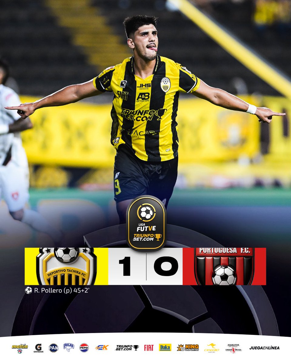 LigaFUTVE's tweet photo. 😛 • El penal de Rodrigo Pollero le dio los tres puntos a @DvoTachira en San Cristóbal 

🙌🏻 • Con orden defensivo, el aurinegro hizo valer la ventaja y llegó a seis puntos en el Torneo Clausura

#LigaFUTVETriunfobet https://t.co/NKqZFi5M3Z
