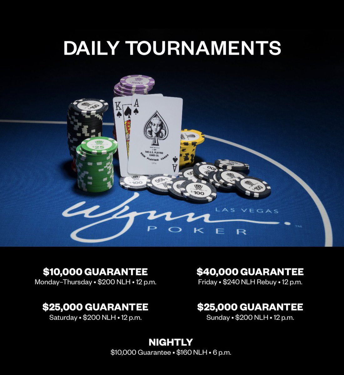 WynnPoker's tweet photo. Join us at 6pm for our nightly $160 NLH $10,000 GTD https://t.co/MG5LpYz1OK