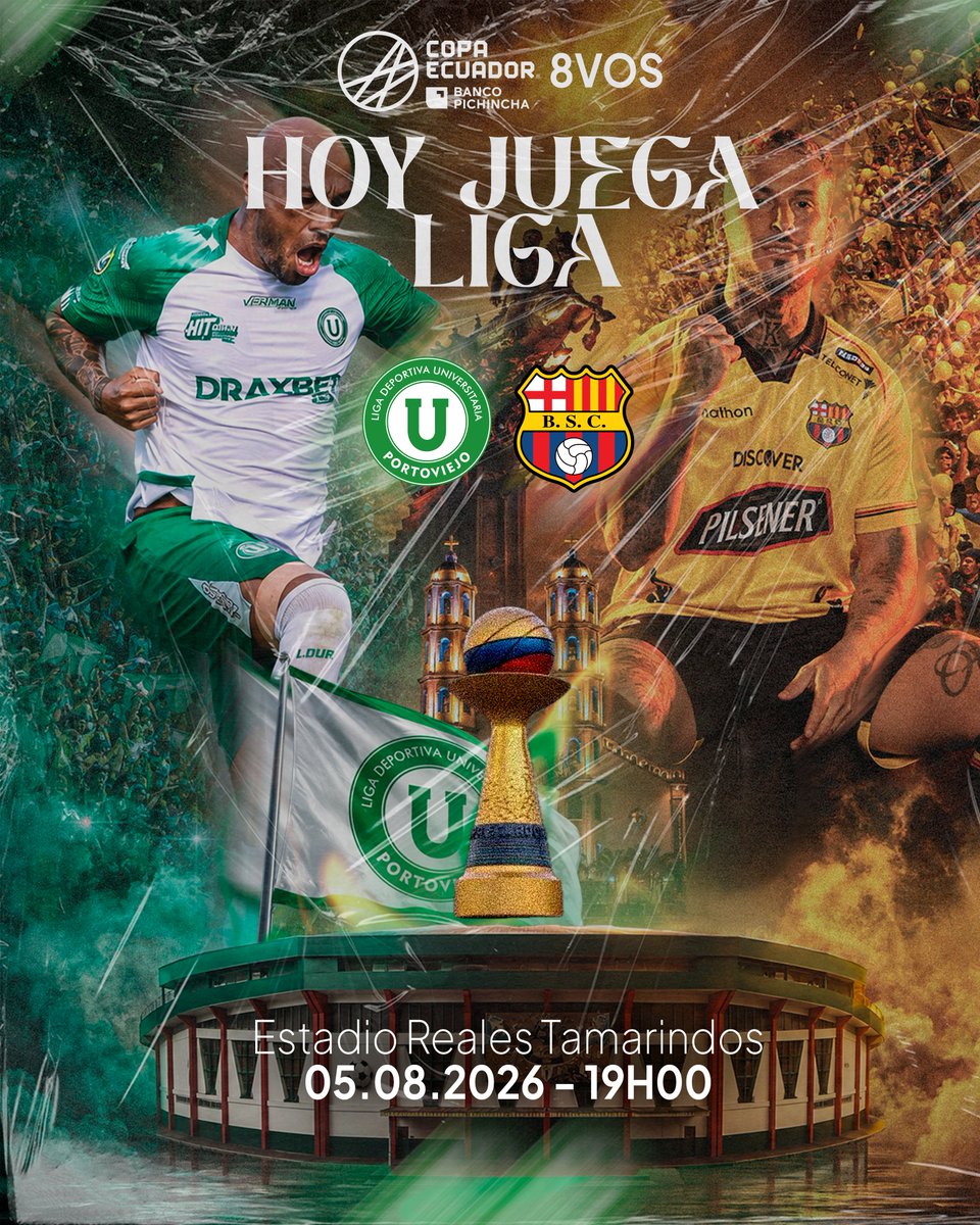 LDUPoficial's tweet photo. Hoy juega Liga. 💚🤍

Por nuestra gente, por nuestra ciudad y por estos colores que llevamos siempre en el corazón. Esta noche, todos juntos en el Reales.

🆚 Barcelona S.C.
🏟️ Estadio Reales Tamarindos
🕖 19H00
#CopaEcuadorBancoPichincha #LDUP2026 #VamosLiga🟢⚪️ https://t.co/3jGqx1lARB